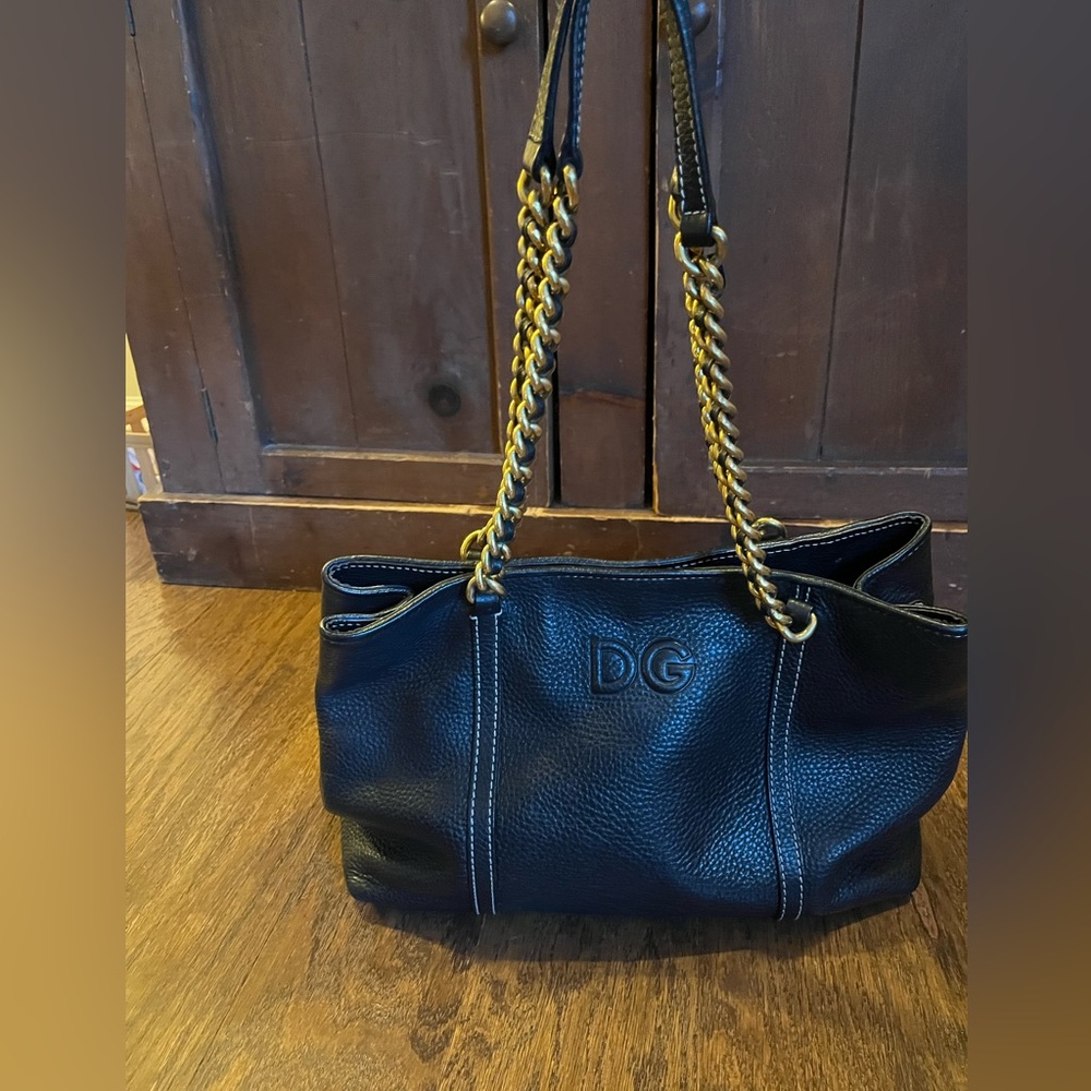 Dolce & Gabanna Leather Medium Shoulder Bag with Chain Straps